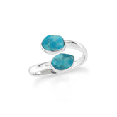 turquoise stackable bezel-set ring